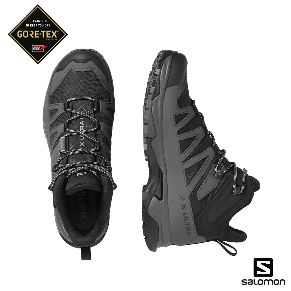 【Salomon】男款 X ULTRA 4 Goretex 中筒登山鞋 寬楦