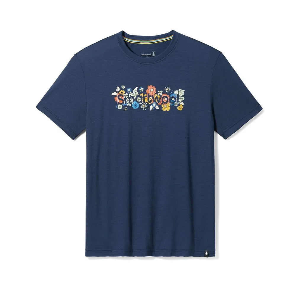 【Smartwool】塗鴉短Tee/鮮花綻放LOGO