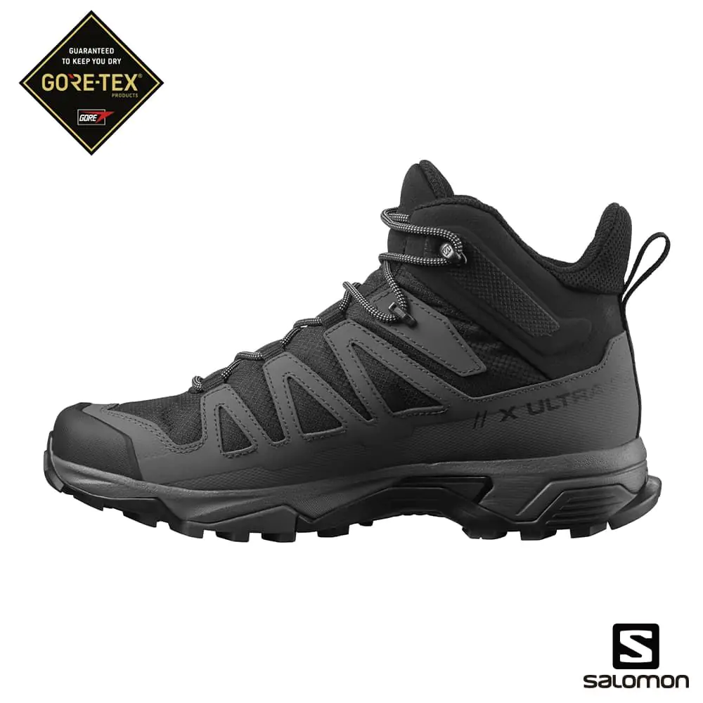 【Salomon】男款 X ULTRA 4 Goretex 中筒登山鞋 寬楦