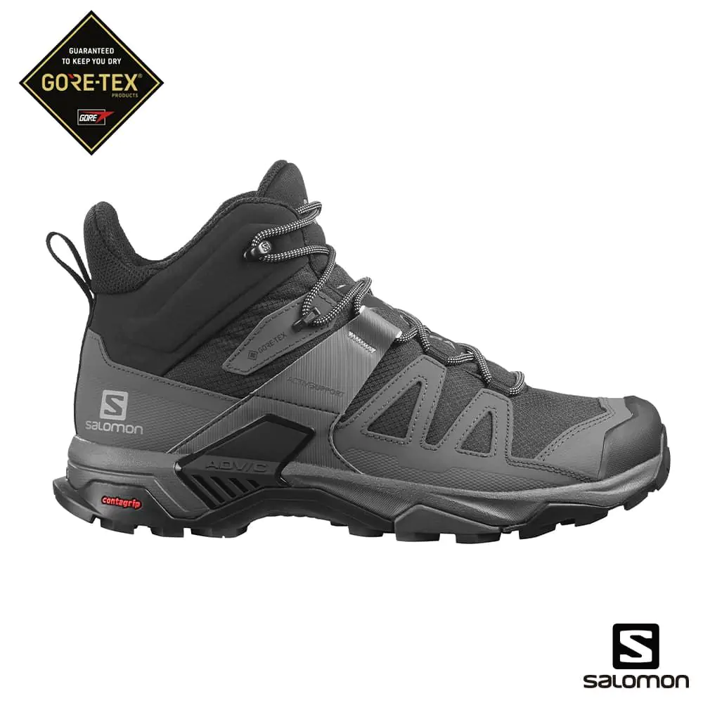 【Salomon】男款 X ULTRA 4 Goretex 中筒登山鞋 寬楦