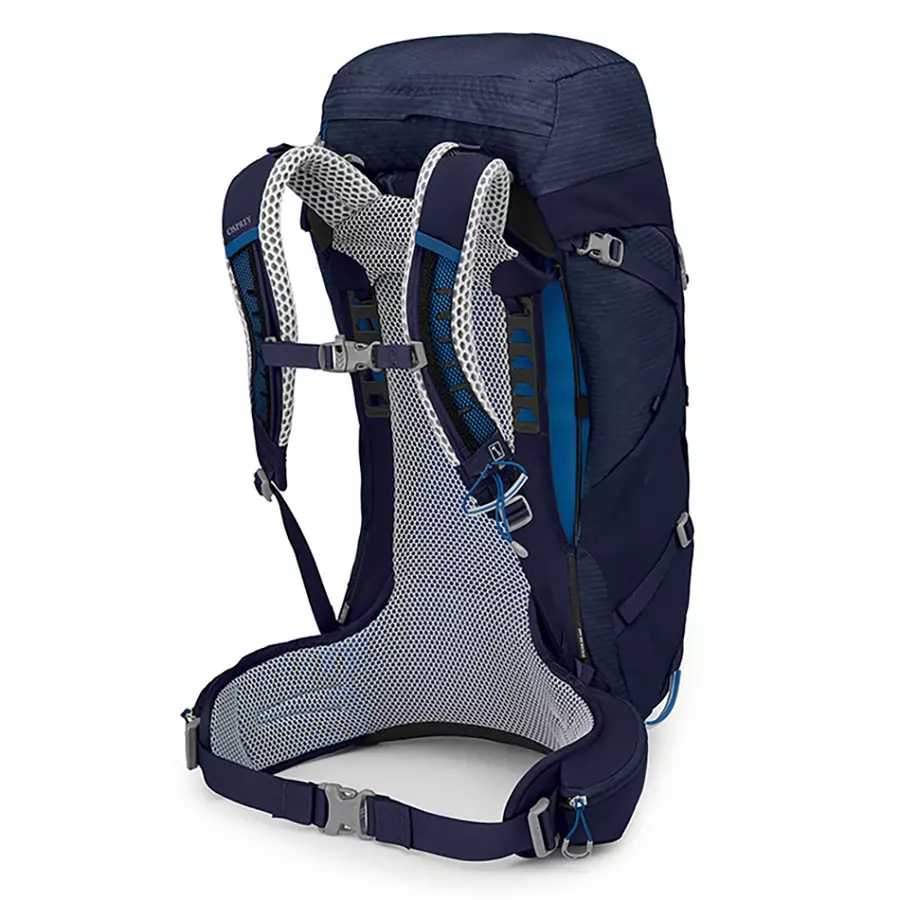 【Osprey】男款 Stratos 44L 透氣網架健行登山背包-海鯨藍