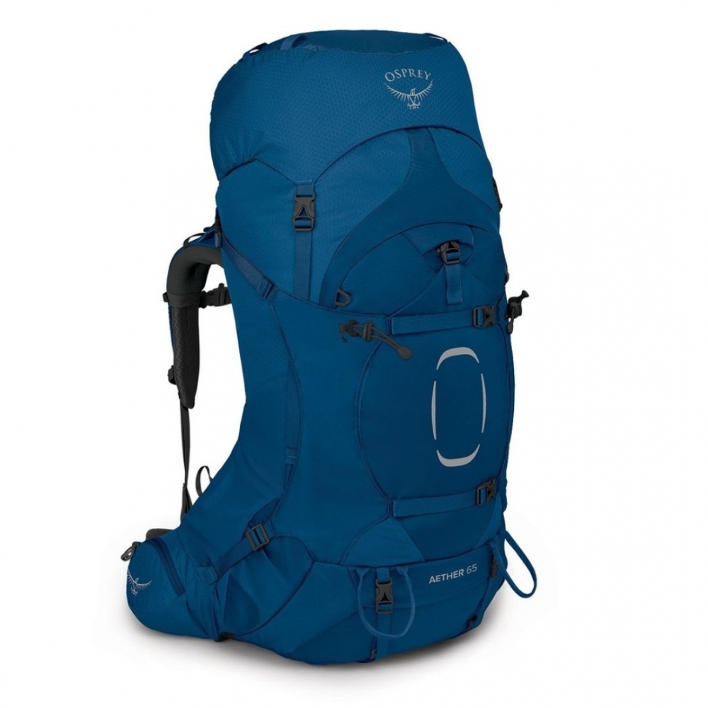 【Osprey】男款 Aether 65L 專業登山背包-深海藍 S/M