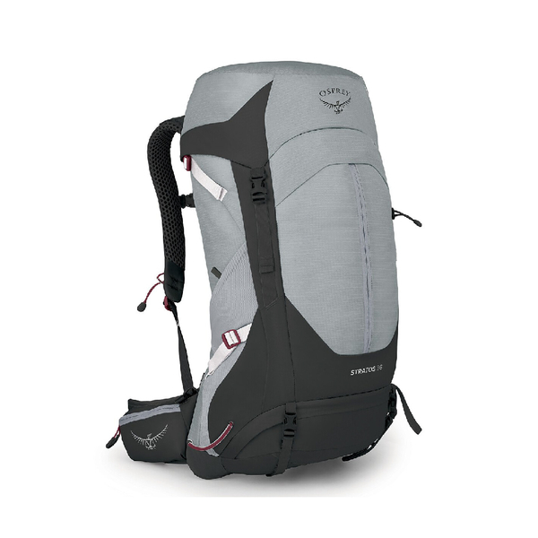 【Osprey】男款 Stratos 36L 透氣網背登山背包-煙霧灰