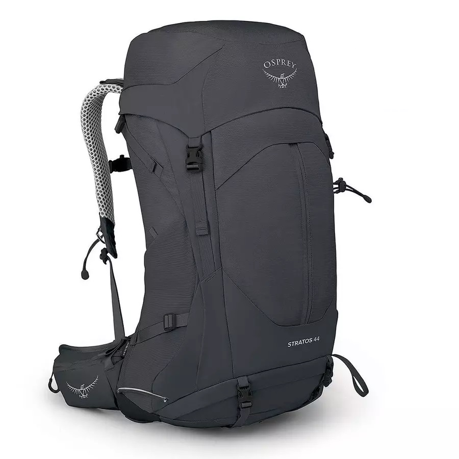 【Osprey】男款 Stratos 44L 透氣網架健行登山背包-隧道灰